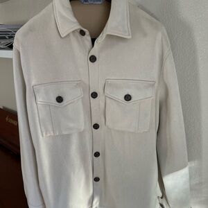 Zara Men's Beige Overshirt/Jacket / Medium